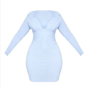 PLT Plus Size Dusty Blue Bodycon Dress